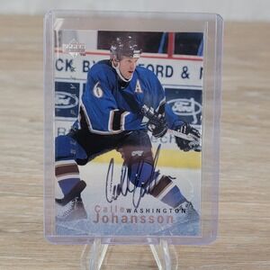 Calle Johansson Washington Capitals Autographed NHL Hockey Card Upper Deck